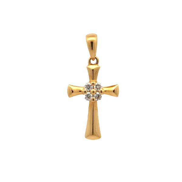 18KT Yellow Gold 0.09ctw Diamond Cross Pendant Harmony Jewellers Grimsby, ON
