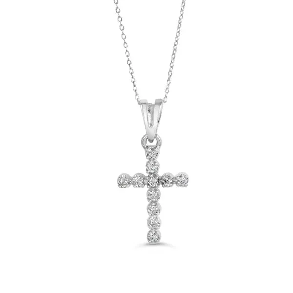 10KT White Gold 0.11ctw Diamond Cross Necklace Harmony Jewellers Grimsby, ON