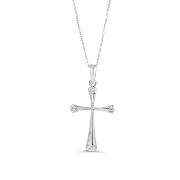 10KT White Gold 0.02ctw Diamond Cross Necklace Harmony Jewellers Grimsby, ON