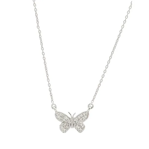 14KT White Gold Diamond Butterfly 18