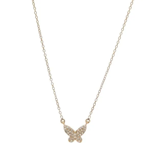 14KT Yellow Gold Diamond Butterfly 18