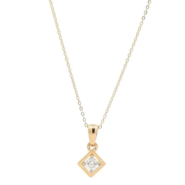 10KT Yellow Gold 0.09ctw Diamond Icicles Square Necklace Harmony Jewellers Grimsby, ON
