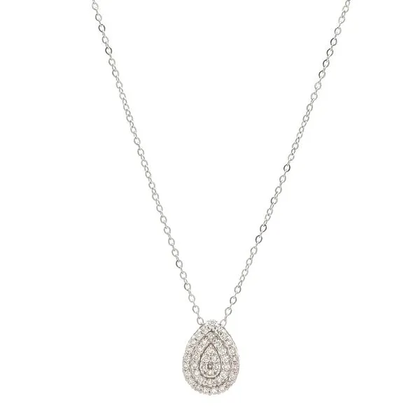 10KT White Gold 0.103ctw Diamond Icicles Pear Illusion Necklace Harmony Jewellers Grimsby, ON