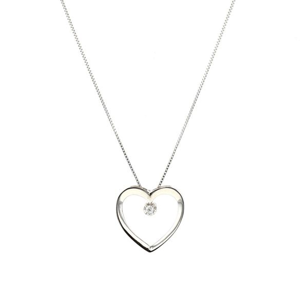 10KT White Gold 0.01ctw Diamond Heart Necklace Harmony Jewellers Grimsby, ON