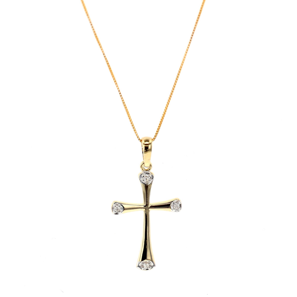 10KT Yellow Gold 0.03ctw Diamond Cross Necklace Harmony Jewellers Grimsby, ON