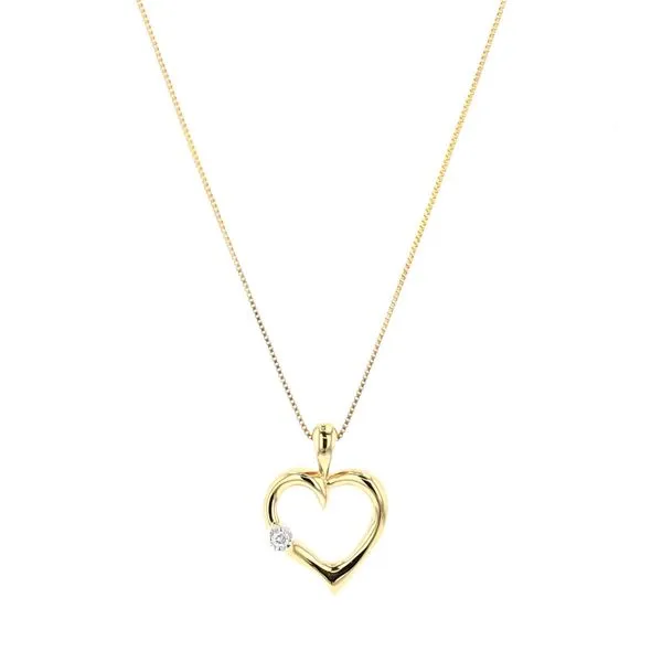 10KT Yellow Gold 0.015ctw Diamond Heart Necklace Harmony Jewellers Grimsby, ON