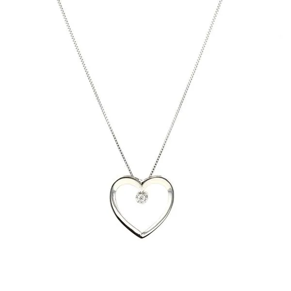 10KT White Gold 0.01ctw Diamond Heart Necklace Harmony Jewellers Grimsby, ON