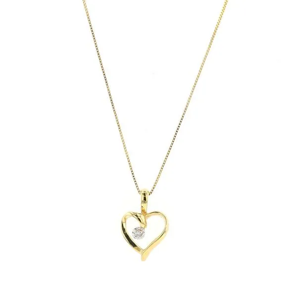 10KT Yellow Gold 0.007ctw Diamond Heart Necklace Harmony Jewellers Grimsby, ON