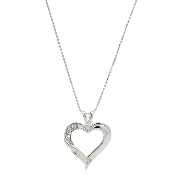 10KT White Gold 0.04ctw Diamond Heart Necklace Harmony Jewellers Grimsby, ON