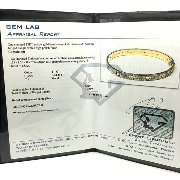18KT Yellow Gold 2.83ctw Diamond Estate Bangle Image 2 Harmony Jewellers Grimsby, ON