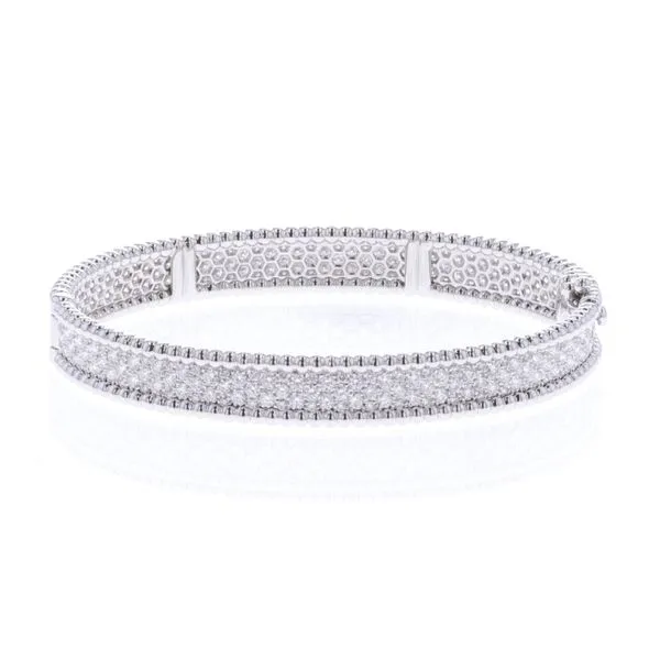 18KT White Gold 4.63ctw Diamond Cluster Bangle Harmony Jewellers Grimsby, ON