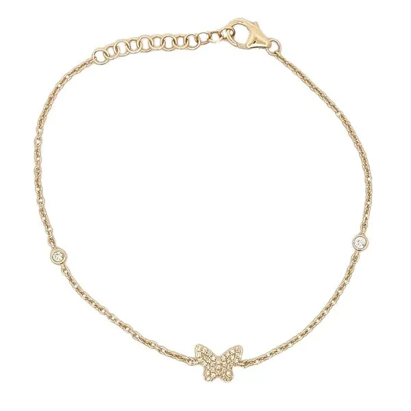 14KT Yellow Gold 0.13ctw Diamond Butterfly Bracelet Harmony Jewellers Grimsby, ON