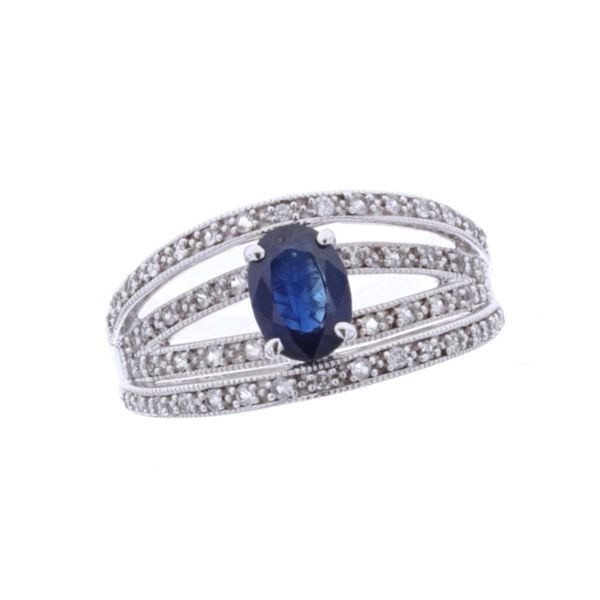 10KT White Gold 0.95ctw Blue Sapphire and White Sapphire Ring Harmony Jewellers Grimsby, ON