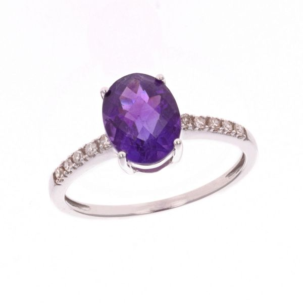 14KT White Gold 0.10ctw Amethyst Diamond Ring Harmony Jewellers Grimsby, ON