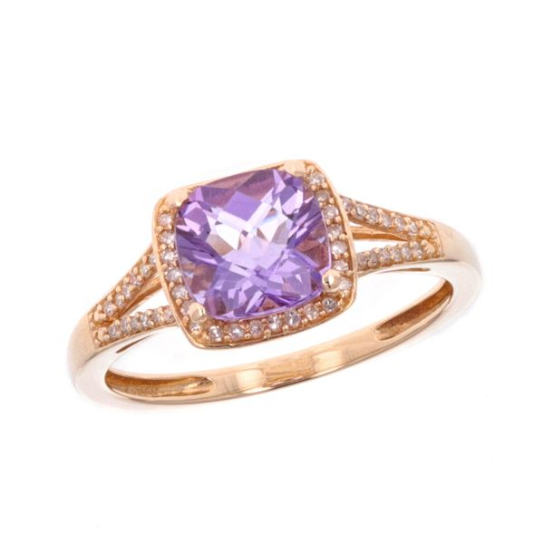 10KT Yellow Gold Amethyst 0.15ctw Diamond Estate Ring Harmony Jewellers Grimsby, ON