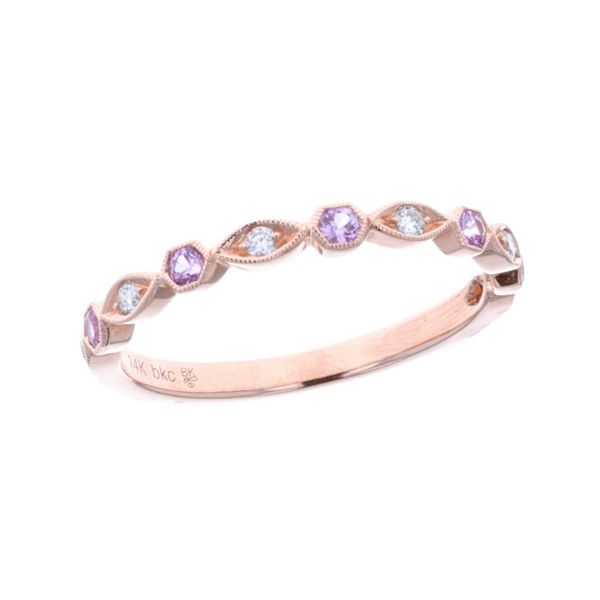 14KT Rose Gold Pink Sapphire and Diamond Band Harmony Jewellers Grimsby, ON
