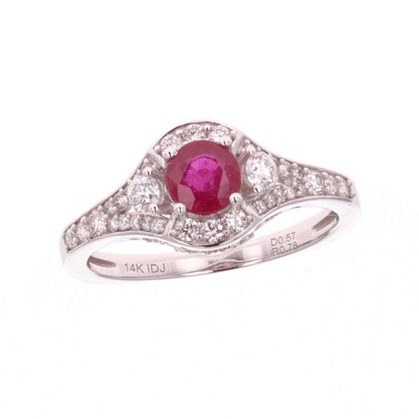 14KT White Gold Ruby Diamond Ring Harmony Jewellers Grimsby, ON