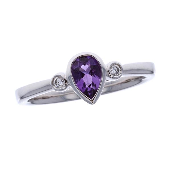 18KT White Gold Amethyst and 0.04ctw Diamond Ring Harmony Jewellers Grimsby, ON