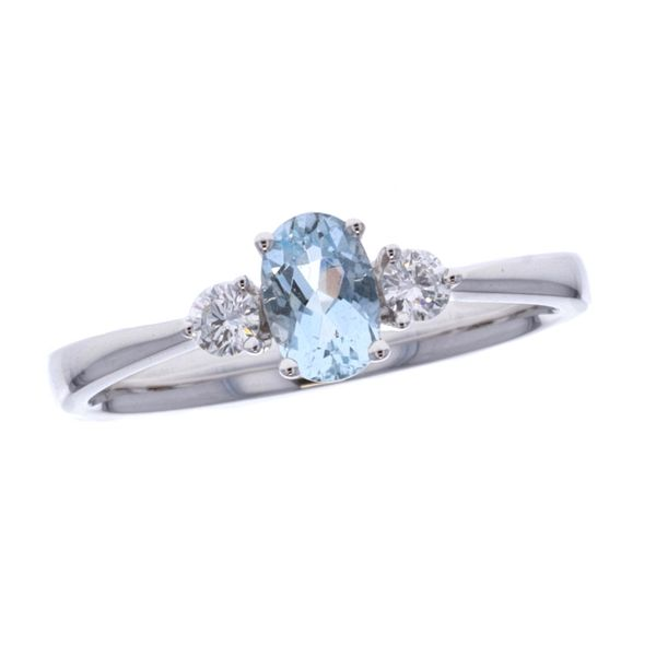 18KT White Gold Aquamarine and 0.13ctw Diamond Ring Harmony Jewellers Grimsby, ON