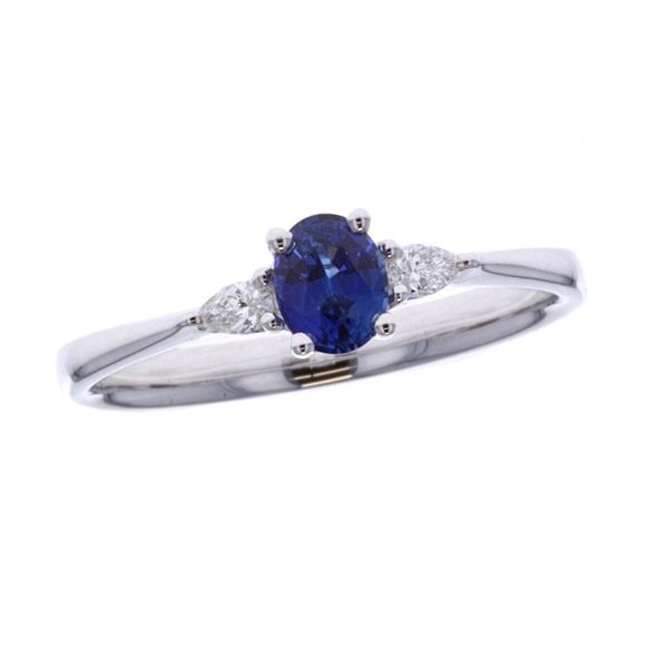 18KT White Gold Sapphire and 0.08ctw Diamond Ring Harmony Jewellers Grimsby, ON