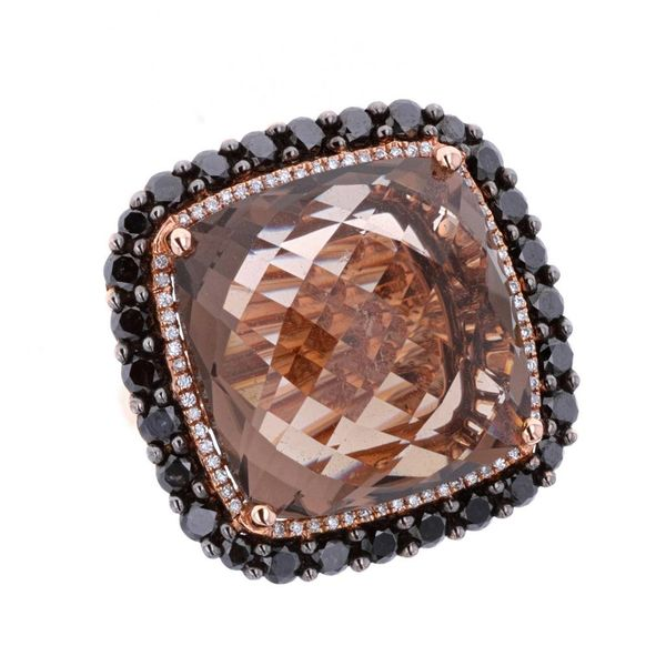 18KT Rose Gold Smoky Quartz with 2.65ctw Black and White Diamond Ring Harmony Jewellers Grimsby, ON