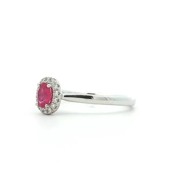 18KT White Gold Ruby and 0.10ctw Diamond Ring Image 2 Harmony Jewellers Grimsby, ON