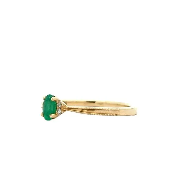 10KT Yellow Gold Emerald and 0.03ctw Diamond Ring Image 2 Harmony Jewellers Grimsby, ON