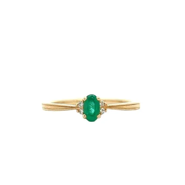 10KT Yellow Gold Emerald and 0.03ctw Diamond Ring Harmony Jewellers Grimsby, ON
