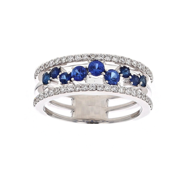 Simon G - 18KT White Gold Sapphire and 0.38ctw Diamond Ring Harmony Jewellers Grimsby, ON