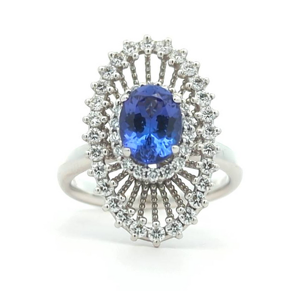 Simon G - 18KT White Gold Tanzanite and 0.68ctw Diamond Ring Harmony Jewellers Grimsby, ON