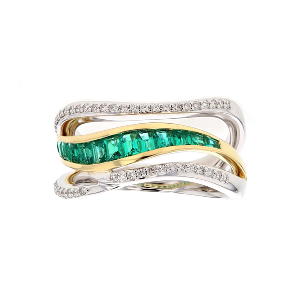 Simon G - 18KT White and Yellow Gold Emerald and 0.24ctw Diamond Ring Harmony Jewellers Grimsby, ON