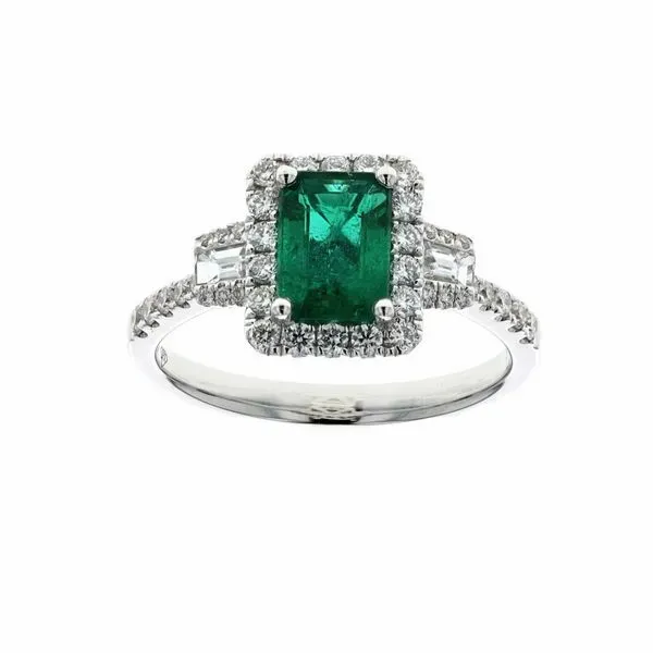 18KT White Gold Emerald and 0.54ctw Diamond Ring Harmony Jewellers Grimsby, ON