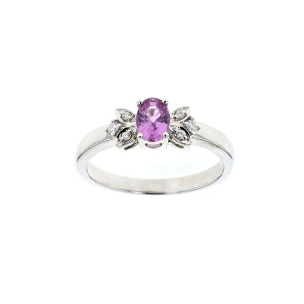 14KT White Gold 0.49ct Pink Sapphire and 0.06ctw Diamond Ring Harmony Jewellers Grimsby, ON