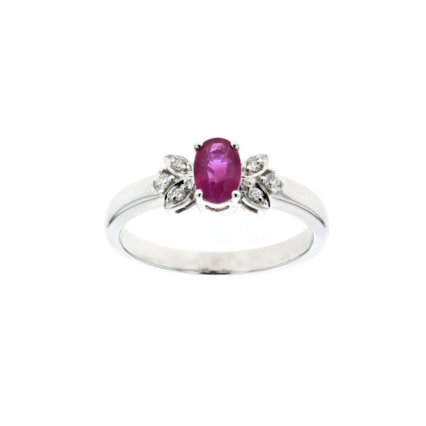 14KT White Gold 0.60ctw Ruby and 0.06ctw Diamond Ring Harmony Jewellers Grimsby, ON