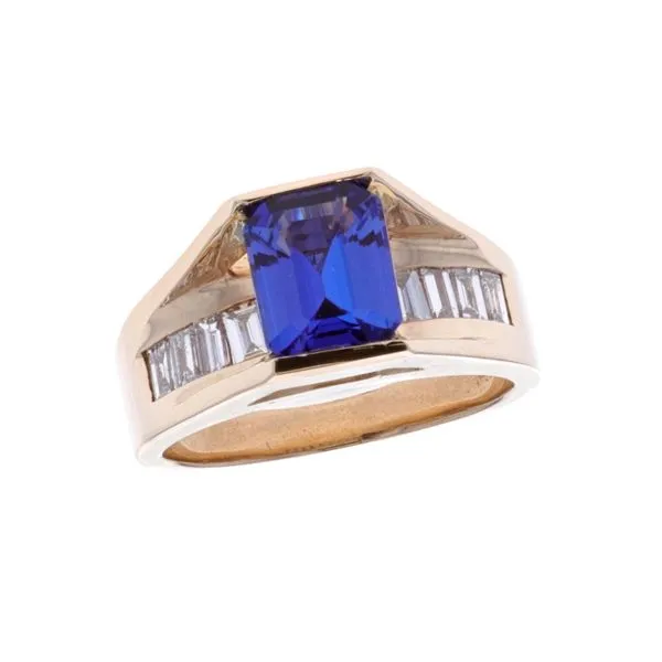 14KT Yellow Gold Natural Tanzanite and 0.74ctw Diamond Estate Ring Harmony Jewellers Grimsby, ON