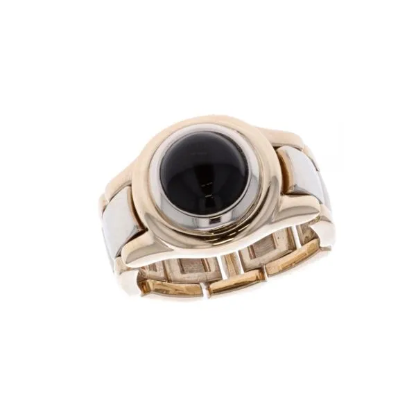 14KT Yellow and White Gold Natural Black Onyx Estate Ring Harmony Jewellers Grimsby, ON