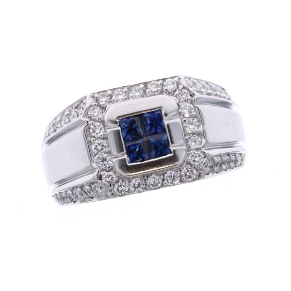 18KT White Gold Natural Blue Sapphire and 1.00ctw Diamond Estate Ring Harmony Jewellers Grimsby, ON