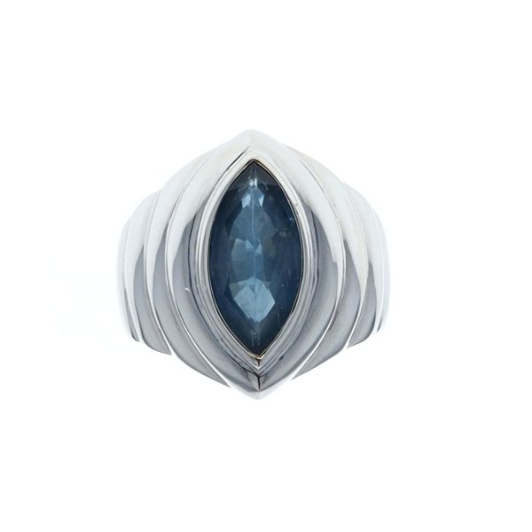 18KT White Gold Natural Blue Sapphire Estate Ring Harmony Jewellers Grimsby, ON