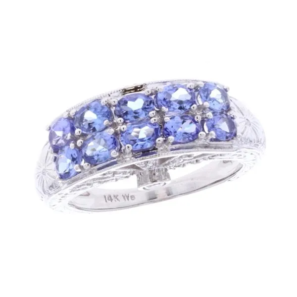 14KT White Gold Natural Tanzanite and 0.30ctw Diamond Estate Ring Harmony Jewellers Grimsby, ON