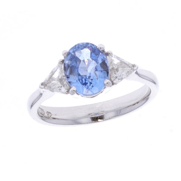 14KT White Gold Natural Blue Sapphire and 0.30ctw Diamond Estate Ring Harmony Jewellers Grimsby, ON