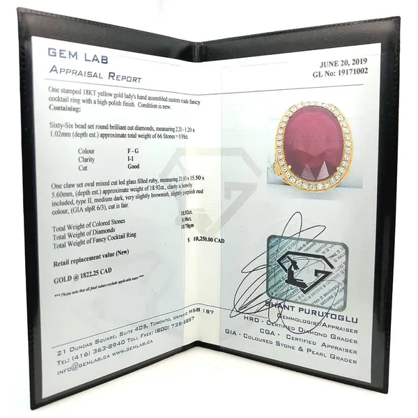 18KT Yellow Gold Ruby Diamond Estate Ring Image 3 Harmony Jewellers Grimsby, ON