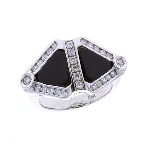 18KT White Gold Onyx and 2.08ctw Diamond Estate Ring Harmony Jewellers Grimsby, ON