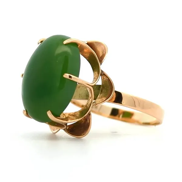 14KT Yellow Gold Nephrite Estate Ring Image 2 Harmony Jewellers Grimsby, ON