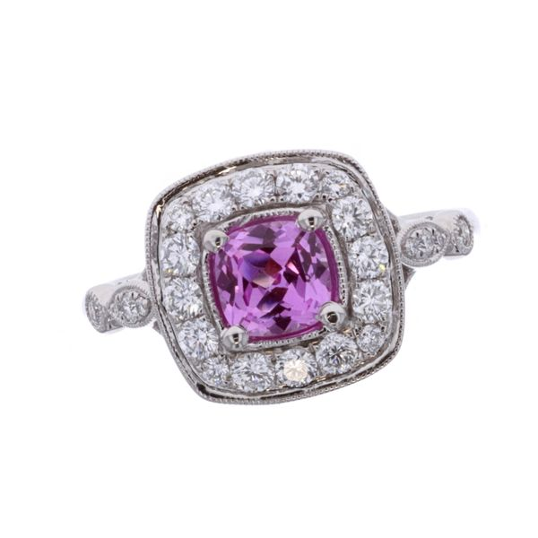 18KT White Gold Natural Pink Sapphire and 0.65ctw Diamond Estate Ring Harmony Jewellers Grimsby, ON