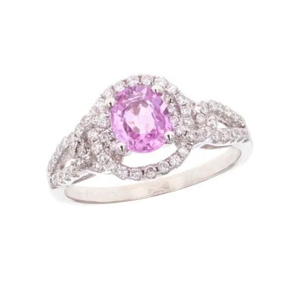 18KT White Gold Pink Sapphire Diamond Estate Cocktail Ring Harmony Jewellers Grimsby, ON