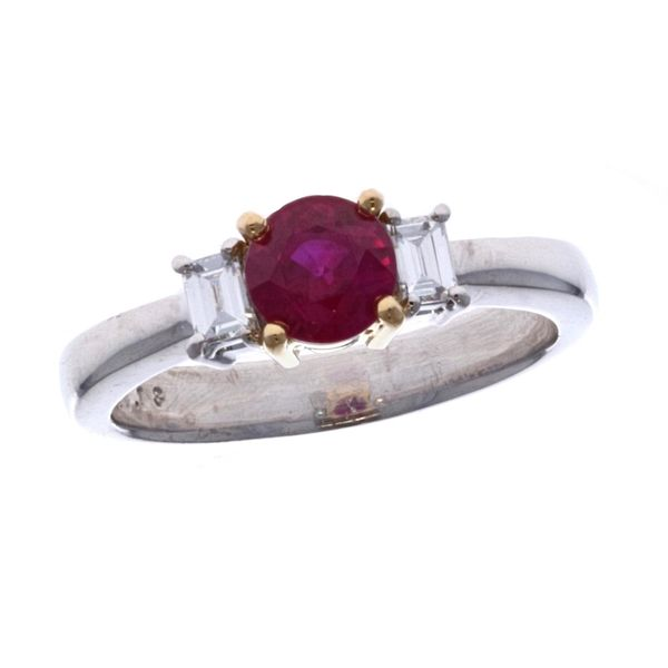 18KT White and Yellow Gold Natural Ruby and 0.21ctw Diamond Estate Ring Harmony Jewellers Grimsby, ON