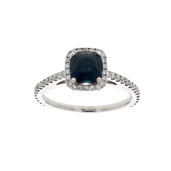18KT White Gold Natural Blue Sapphire and 0.45ctw Diamond Estate Ring Harmony Jewellers Grimsby, ON