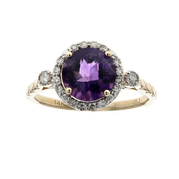 14KT Yellow Gold Amethyst and Diamond Estate Ring Harmony Jewellers Grimsby, ON