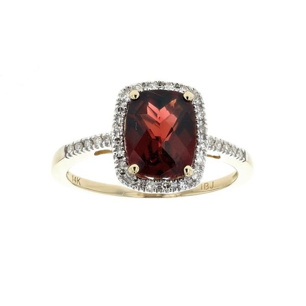 14KT Yellow Gold Garnet and Diamond Estate Ring Harmony Jewellers Grimsby, ON