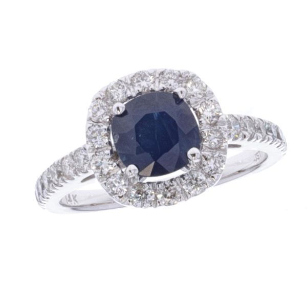 14KT White Gold Natural Blue Sapphire and 0.90ctw Diamond Estate Ring Harmony Jewellers Grimsby, ON